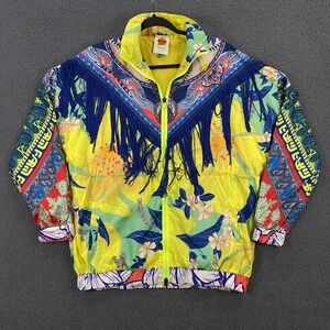 Farm Rio Mixed Scarves Windbreaker Jacket Womens XS Fringe Trim Paisley Floral